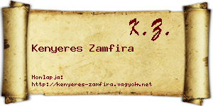 Kenyeres Zamfira névjegykártya